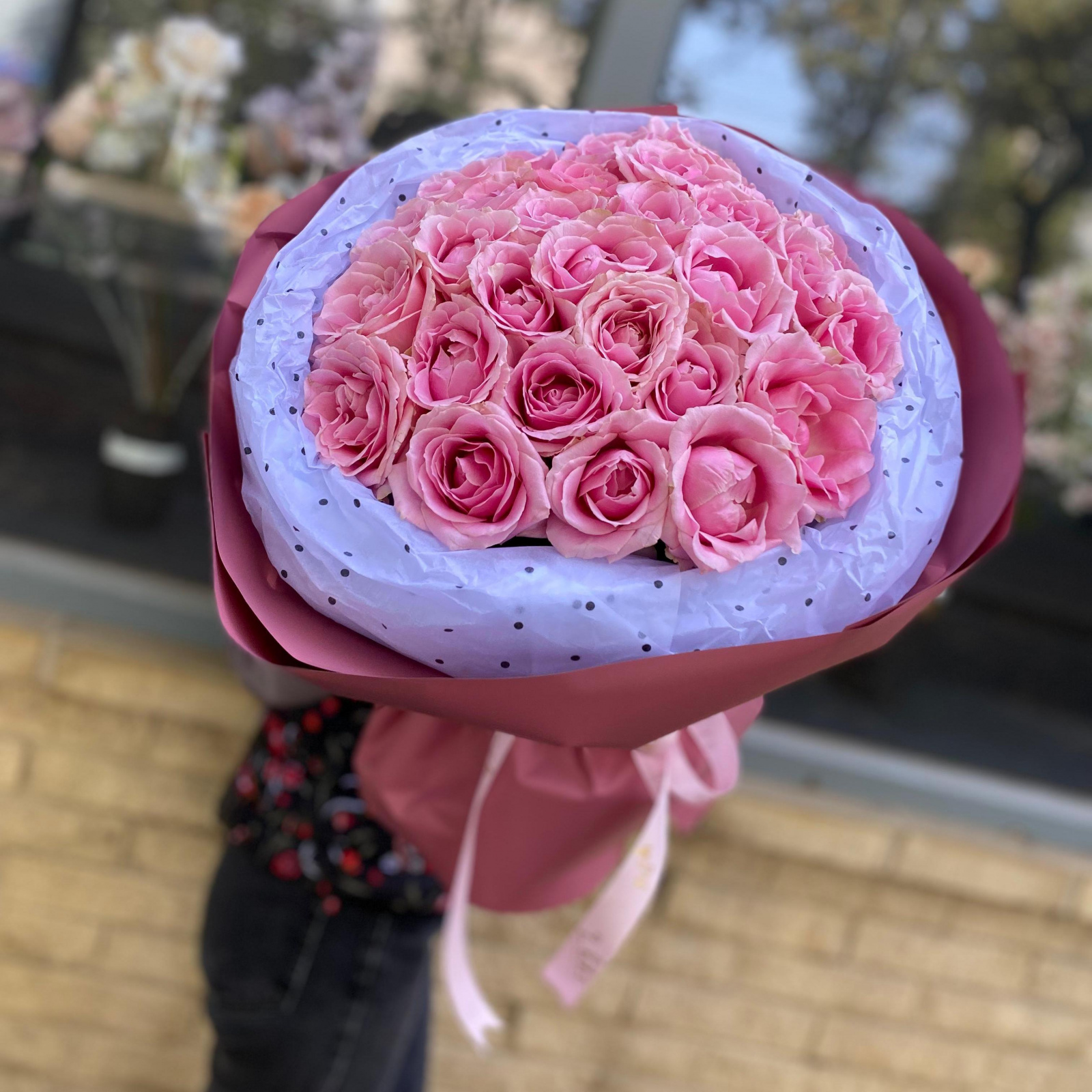 Букет из роз "Фламинго"